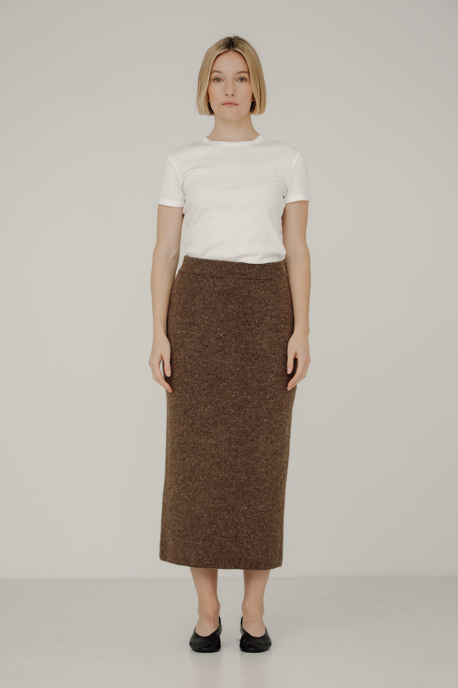 Nora Midi Skirt in Bark