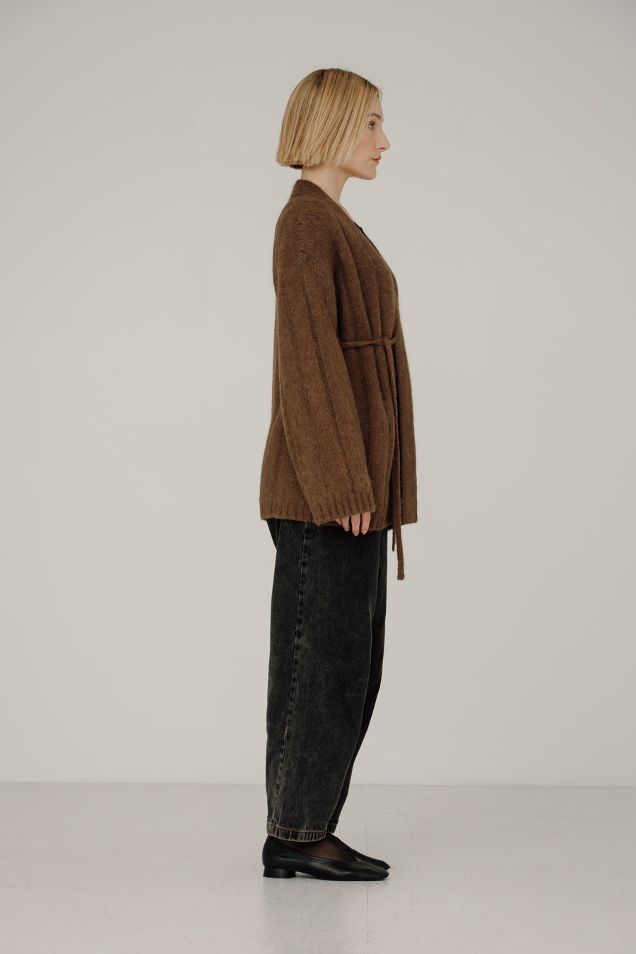 Roan Wrap Cardigan in Saddle