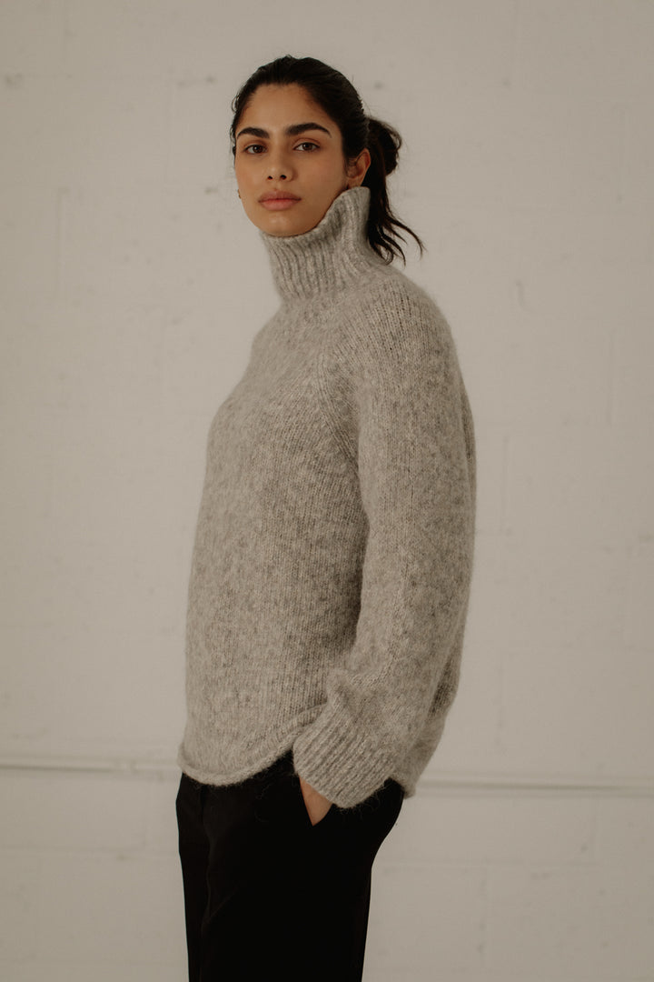 Bare Knitwear Felted Polo in Wheat - Charlie & Lee