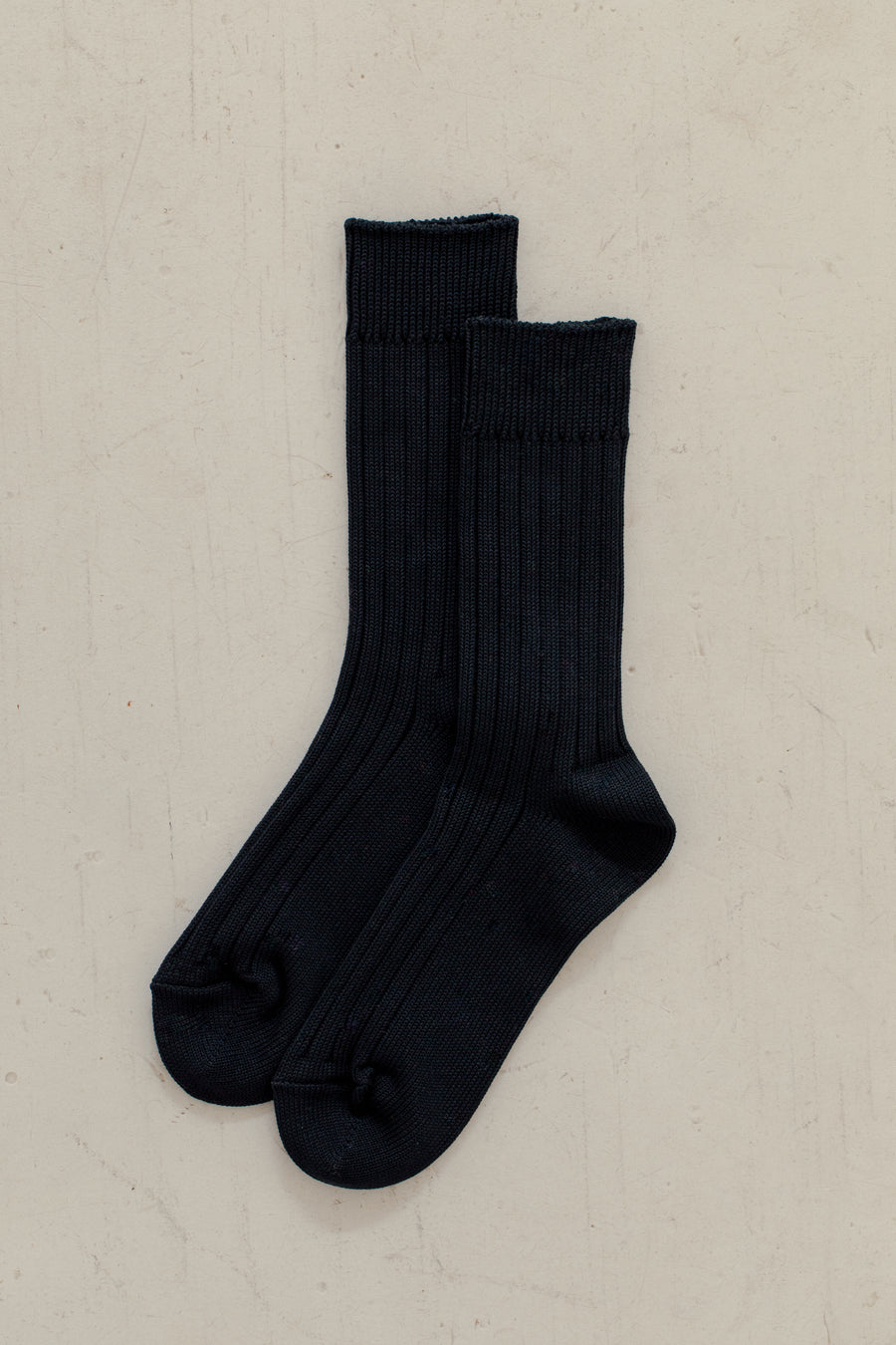 Egyptian Cotton Ribbed Socks in Black